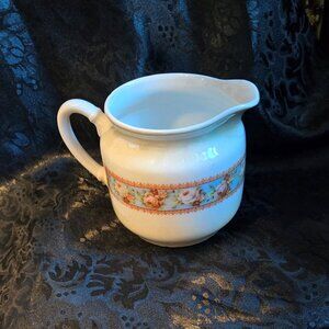 Vintage Ceramic Creamer w/ Decorative Floral Band and Luster Finish/Germany 204